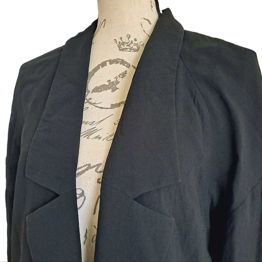 SOLD Eileen Fisher 100% silk black blazer Lagenlook oversized crepe jacket SP - Picture 8 of 15